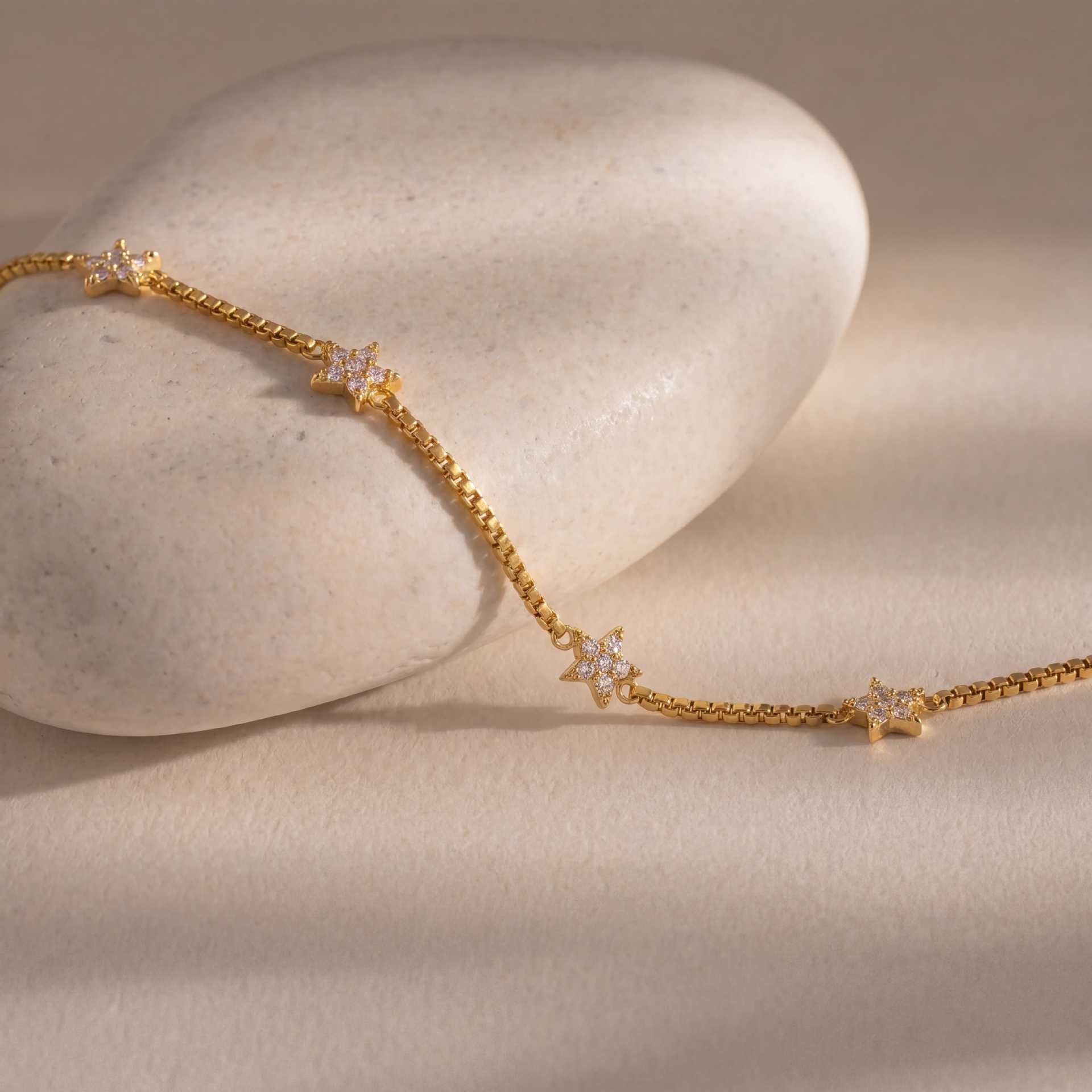 Bestselling Titanium Steel 18K Gold Bracelet | Teardrop & Marquise Zirconia Snake Bone Chain