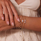 Bestselling Titanium Steel 18K Gold Bracelet | Teardrop & Marquise Zirconia Snake Bone Chain - UMI
