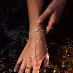 Bestselling Titanium Steel 18K Gold Bracelet | Teardrop & Marquise Zirconia Snake Bone Chain - UMI