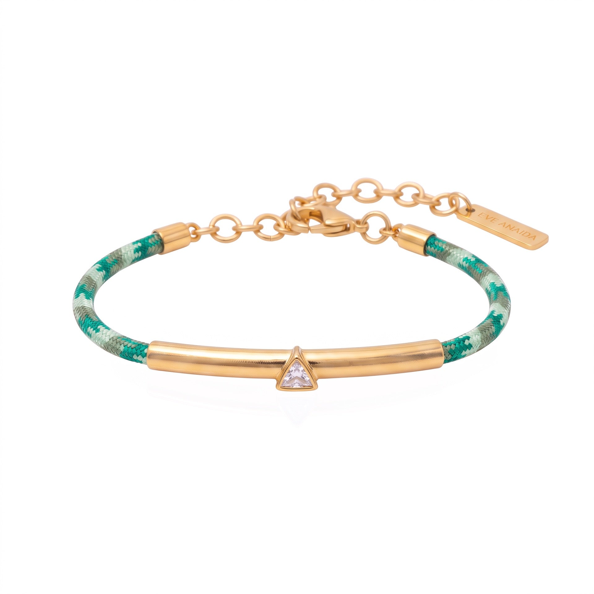 Luxury Snake Bone & Colourful Braided Rope Bracelet | Geometric Zirconia Arc Tube Bangle