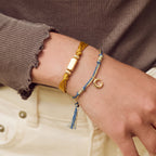 Bestselling Gold Bracelet | Braided Rope & Black Beaded Strand | Minimalist Everyday Style - UMI
