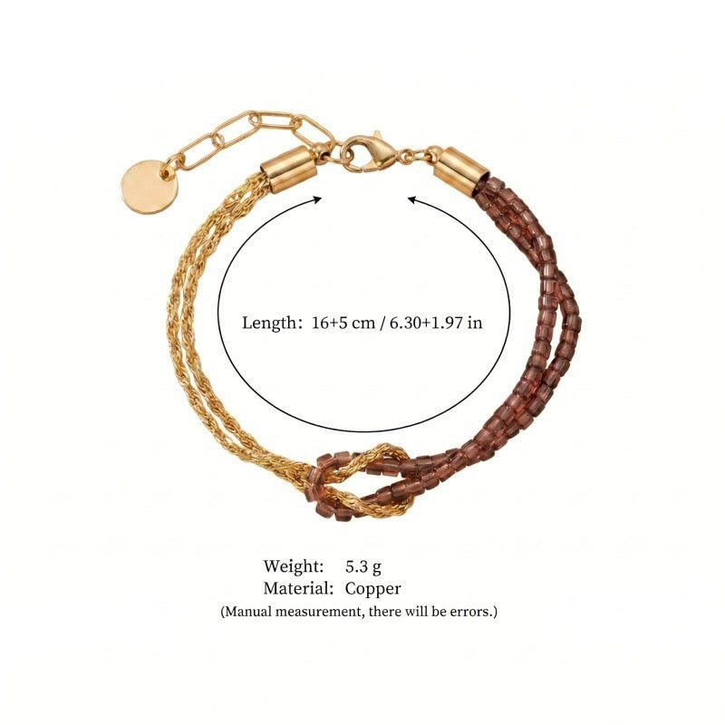 Bestselling Gold Bracelet | Braided Rope & Black Beaded Strand | Minimalist Everyday Style