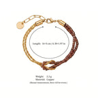 Bestselling Gold Bracelet | Braided Rope & Black Beaded Strand | Minimalist Everyday Style - UMI