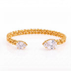 Bestselling New Titanium Steel Twisted Open Bangle | Geometric Zirconia Bracelet | Versatile Everyday Style - UMI