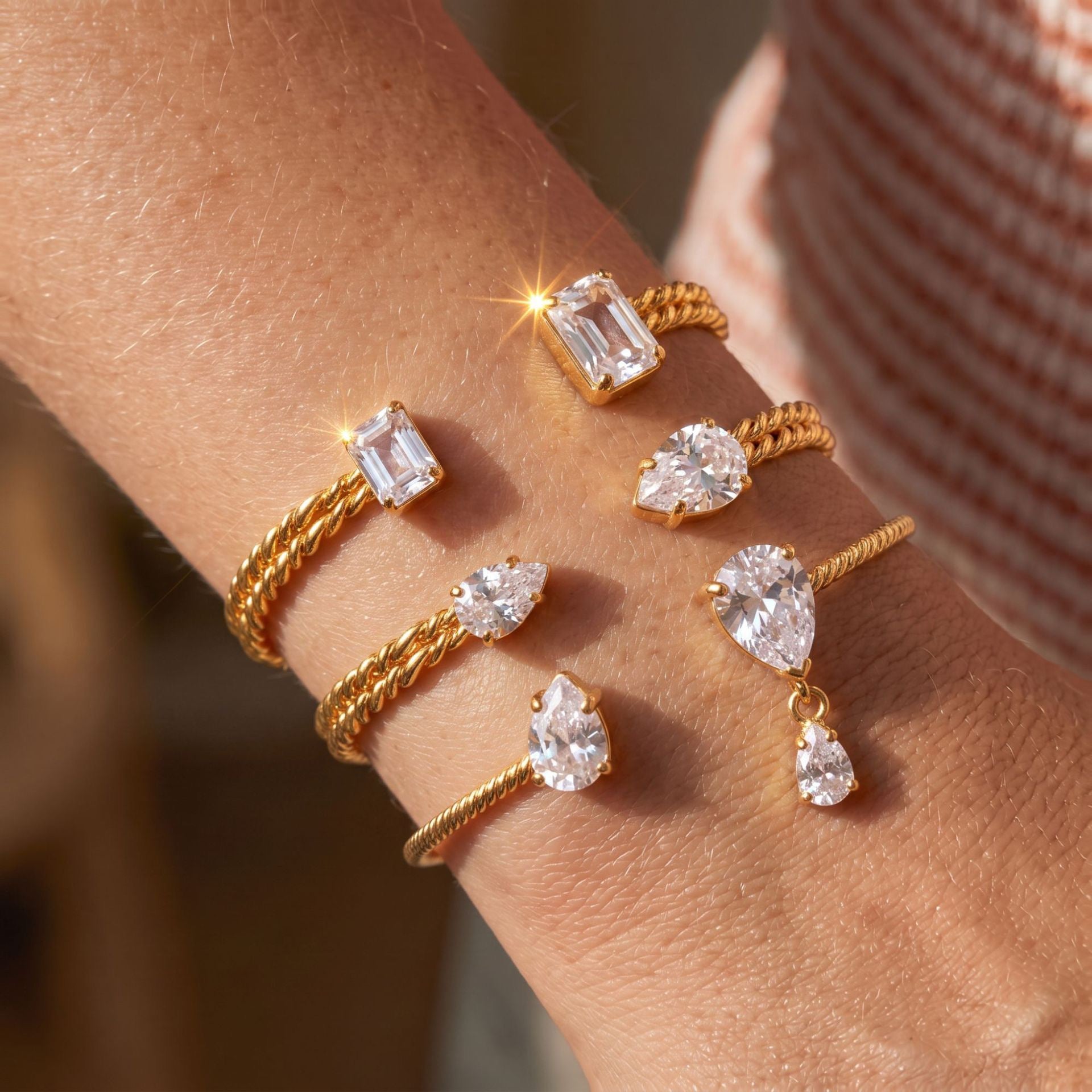 Bestselling New Titanium Steel Twisted Open Bangle | Geometric Zirconia Bracelet | Versatile Everyday Style