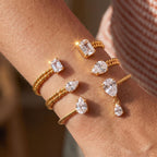 Bestselling New Titanium Steel Twisted Open Bangle | Geometric Zirconia Bracelet | Versatile Everyday Style - UMI