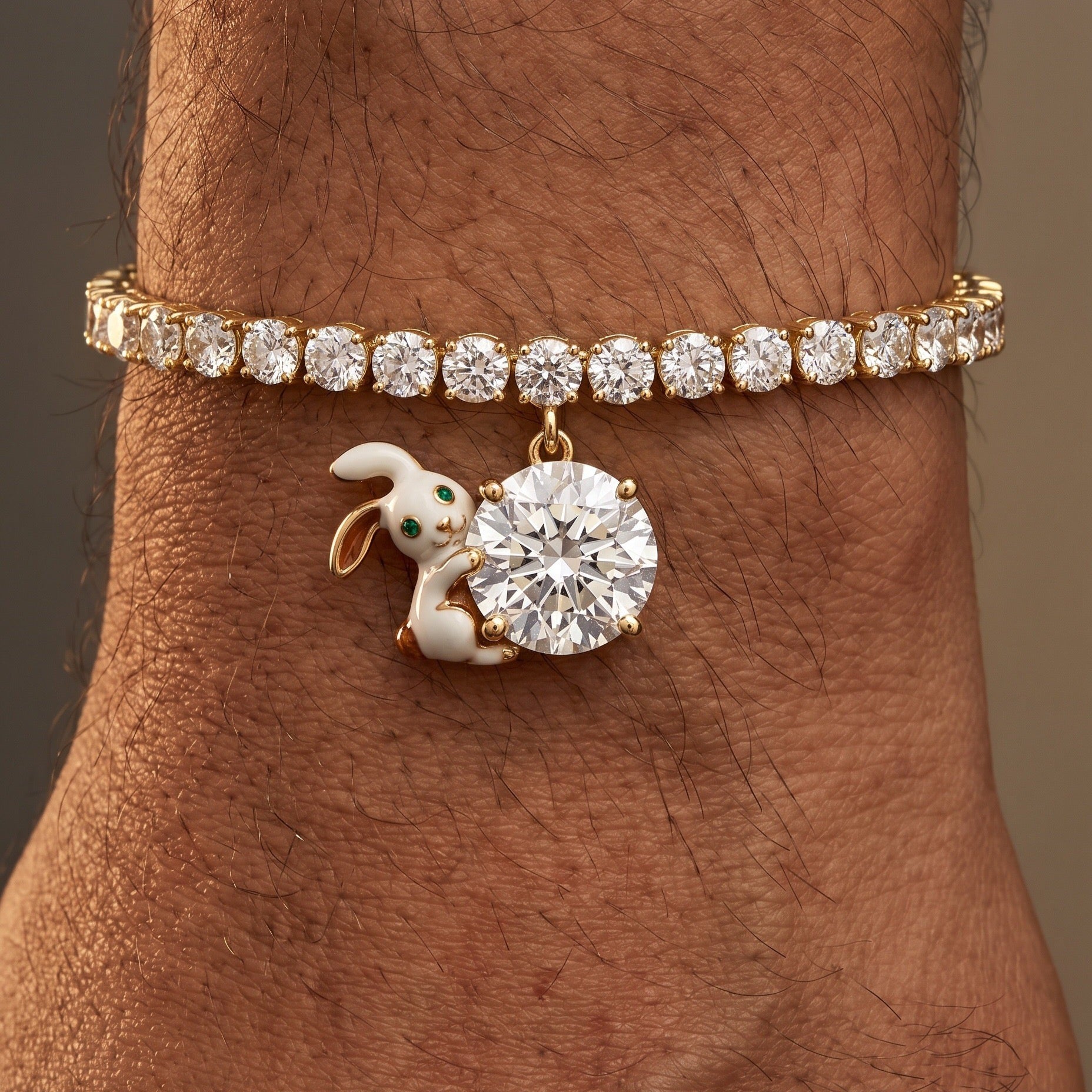New Titanium Steel Geometric Zirconia Animal Bracelet | Minimalist Oval Design | 18K Gold Vacuum Plated
