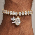 New Titanium Steel Geometric Zirconia Animal Bracelet | Minimalist Oval Design | 18K Gold Vacuum Plated
