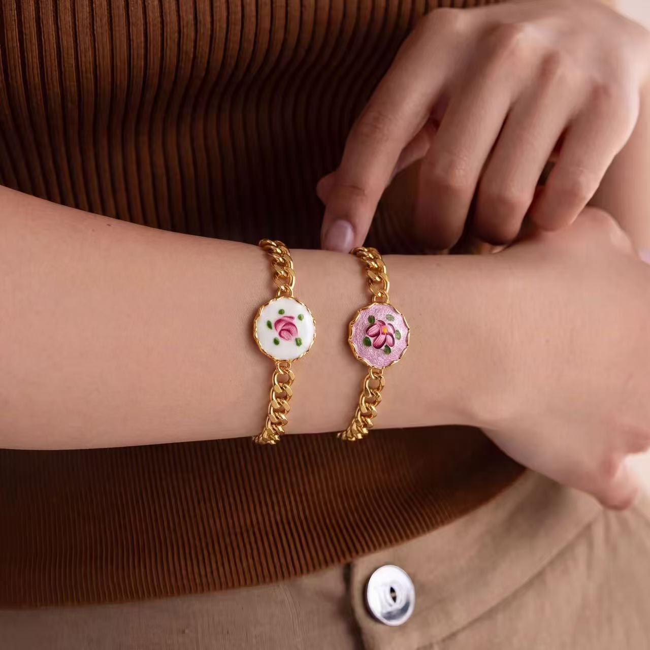 Gold Cuban Link & Heart Star Bracelet Set | Braided Rope & Elastic Beaded Strand | Lightweight Luxury Layering