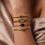 Lightweight Luxury Titanium Steel Bracelet | Beaded Knotted Braided Rope | 18K Colour-Lasting Electroplated - UMI