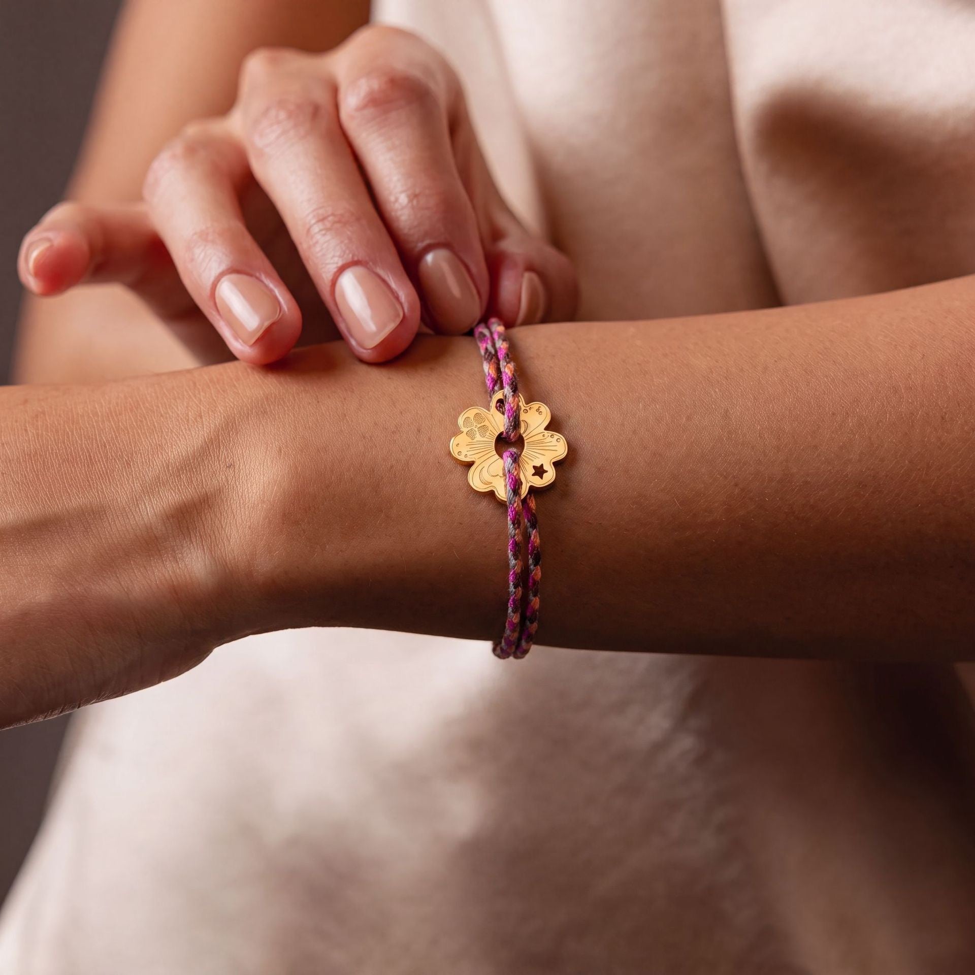 Lightweight Luxury Titanium Steel Bracelet | Beaded Knotted Braided Rope | 18K Colour-Lasting Electroplated