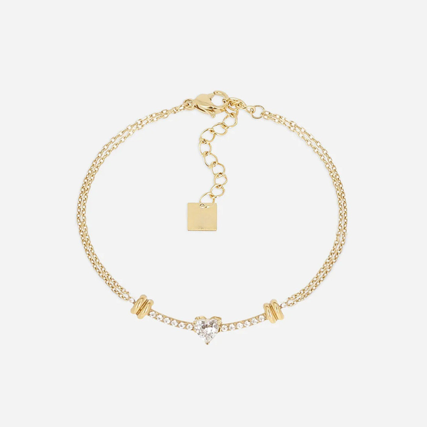 Lightweight Luxury Beaded Bracelet | Gold Ball & Hexagon Elastic Strand | Heart Zirconia Delicate Chain | Minimalist Versatile