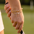 Lightweight Luxury Beaded Bracelet | Gold Ball & Hexagon Elastic Strand | Heart Zirconia Delicate Chain | Minimalist Versatile - UMI