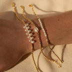Gold Ball & Rice Bead Strand Bracelet | Titanium Steel 18K Gold Vacuum Plated | Colour-Lasting - UMI