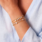 New Double-Layer Titanium Steel Bracelet | Heart Triangle Zirconia & Floral Design | 18K Gold Vacuum Plated Colour-Lasting - UMI