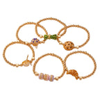 Trendy Food-Themed Elastic Bracelet | Macaron & Cookie Charms | Eco-Friendly 18K Gold Plated Colour-Lasting - UMI