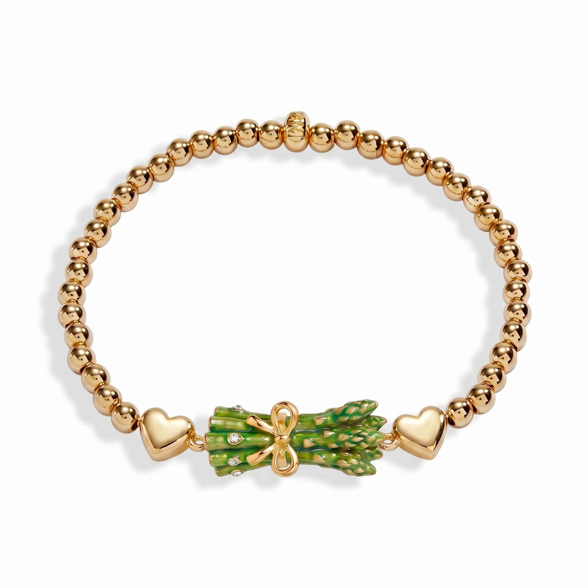 Trendy Food-Themed Elastic Bracelet | Macaron & Cookie Charms | Eco-Friendly 18K Gold Plated Colour-Lasting