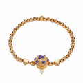 Trendy Food-Themed Elastic Bracelet | Macaron & Cookie Charms | Eco-Friendly 18K Gold Plated Colour-Lasting