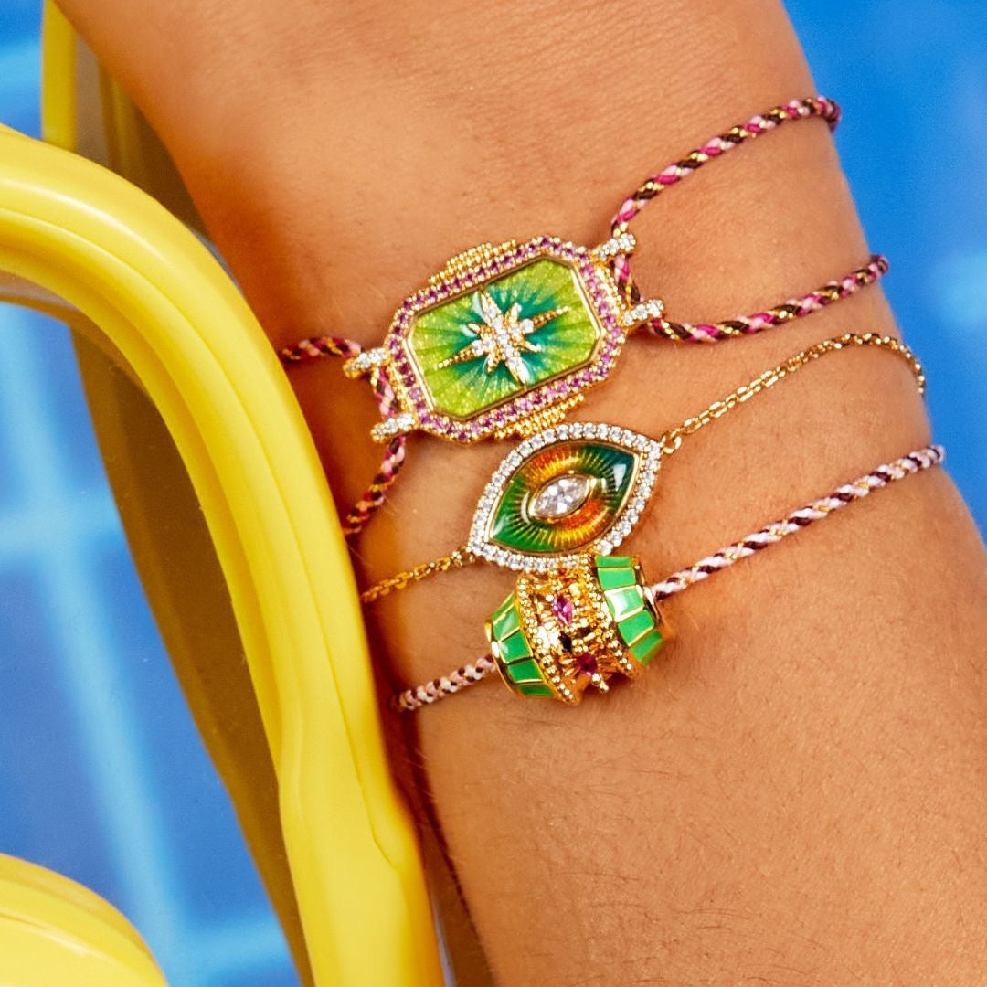 Tarot Card Crystal & Enamel Bracelet | Viral INS Style | Real Gold Electroplated Colour-Lasting