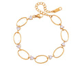 New Titanium Steel Bracelet | Oval & Heart Crystal Star Knotted Rope | 18K Gold Vacuum Plated Colour-Lasting