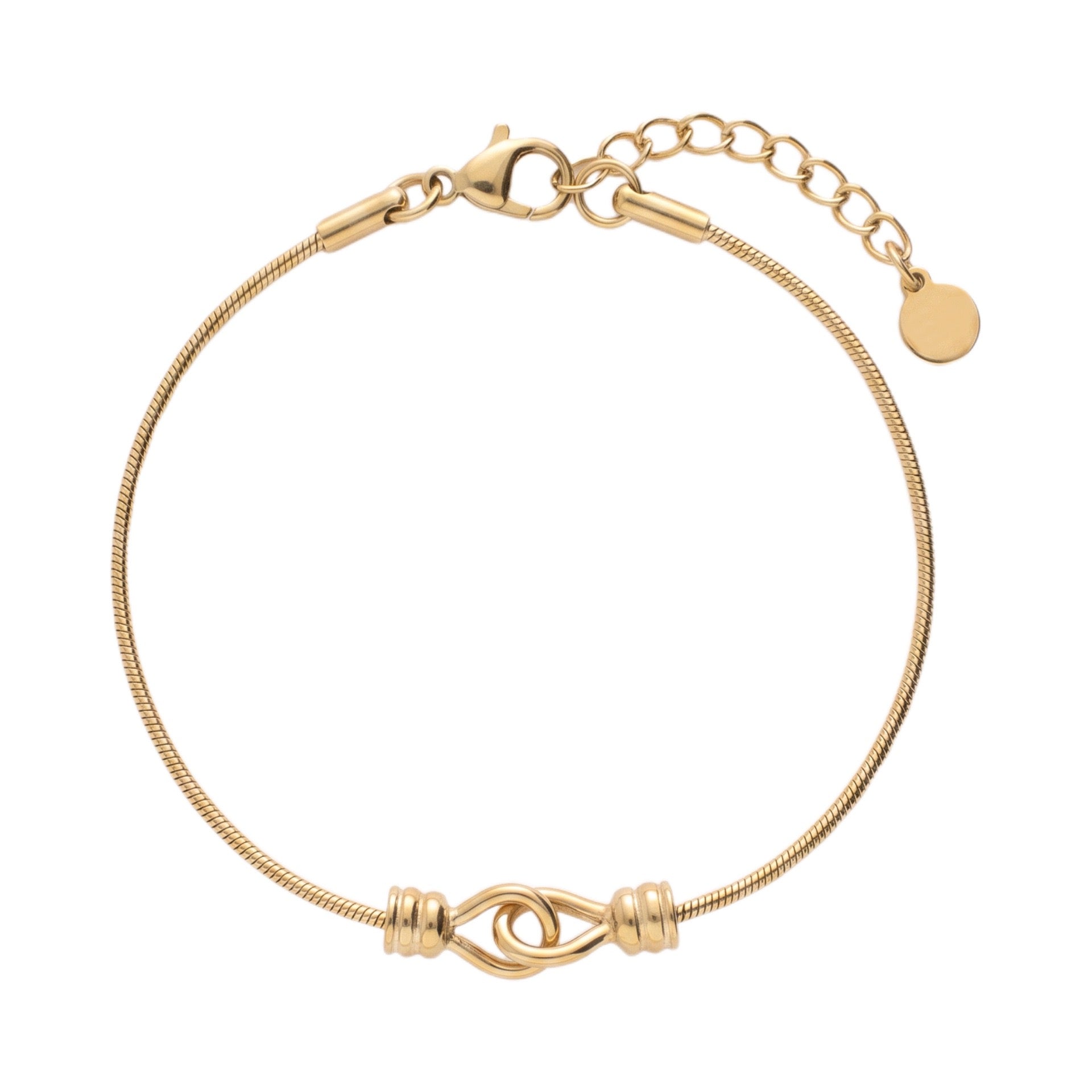 Gold Layered Dainty Bracelet – Heart, Sun, Knot & Pearl Zirconia