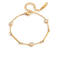 Gold Heart Bow & Marquise Diamond Bracelet – Multi-Style | Titanium Steel