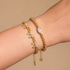 Gold Heart Bow & Marquise Diamond Bracelet – Multi-Style | Titanium Steel - UMI
