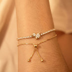 Luxury Gold Diamond-Encrusted Bracelet – Sliding Adjustable Clasp | Multi-Style - UMI