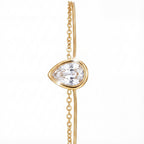 Luxury Gold Dainty Bracelet – Pearl, Triple Layer Marquise Diamond, Double Snake Chain & Teardrop - UMI