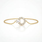 Luxury Gold Dainty Bracelet – Pearl, Triple Layer Marquise Diamond, Double Snake Chain & Teardrop - UMI