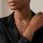 Emerald Gemstone Pendant Necklace & Bracelet – Minimalist Titanium Steel | New Arrival - UMI