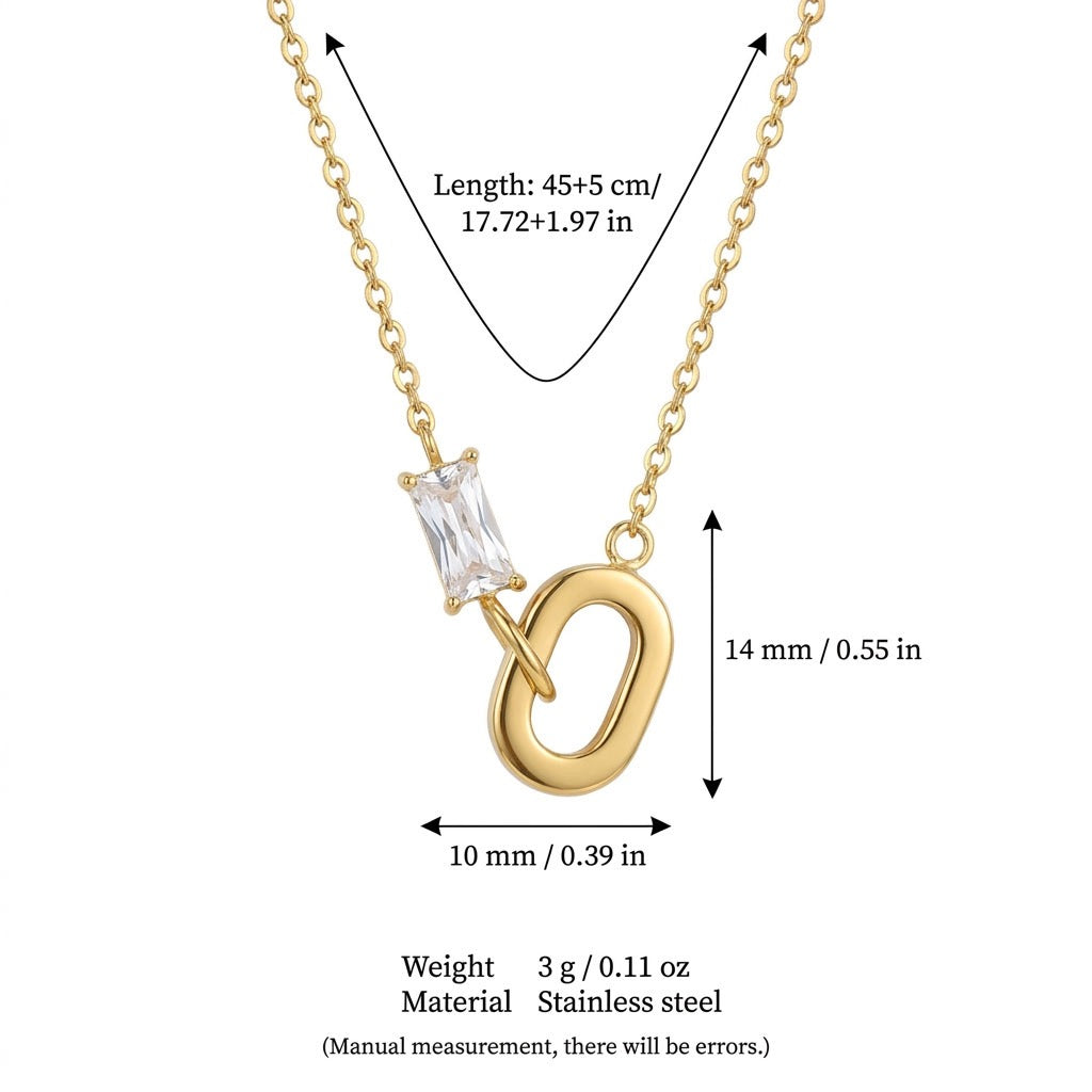 Emerald Gemstone Pendant Necklace & Bracelet – Minimalist Titanium Steel | New Arrival