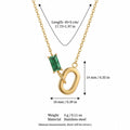 Emerald Gemstone Pendant Necklace & Bracelet – Minimalist Titanium Steel | New Arrival