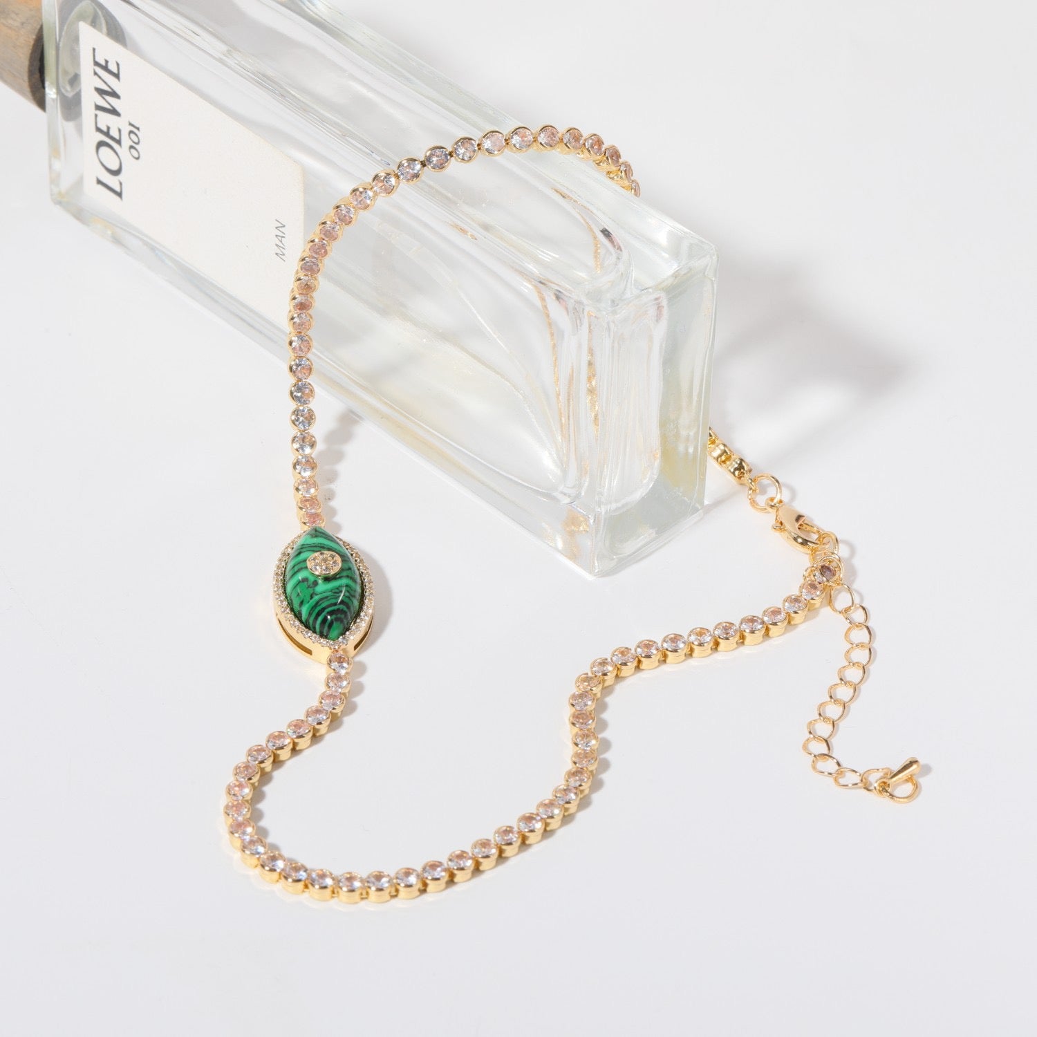 Evil Eye Zirconia Pendant Necklace & Bracelet – 18K Gold-Plated | Tarnish-Resistant
