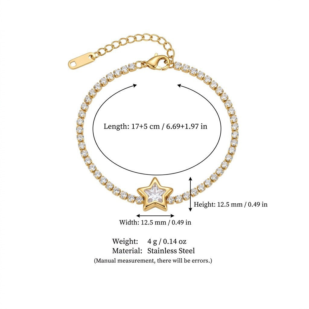 Evil Eye Zirconia Pendant Necklace & Bracelet – 18K Gold-Plated | Tarnish-Resistant
