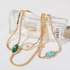Evil Eye Zirconia Pendant Necklace & Bracelet – 18K Gold-Plated | Tarnish-Resistant - UMI