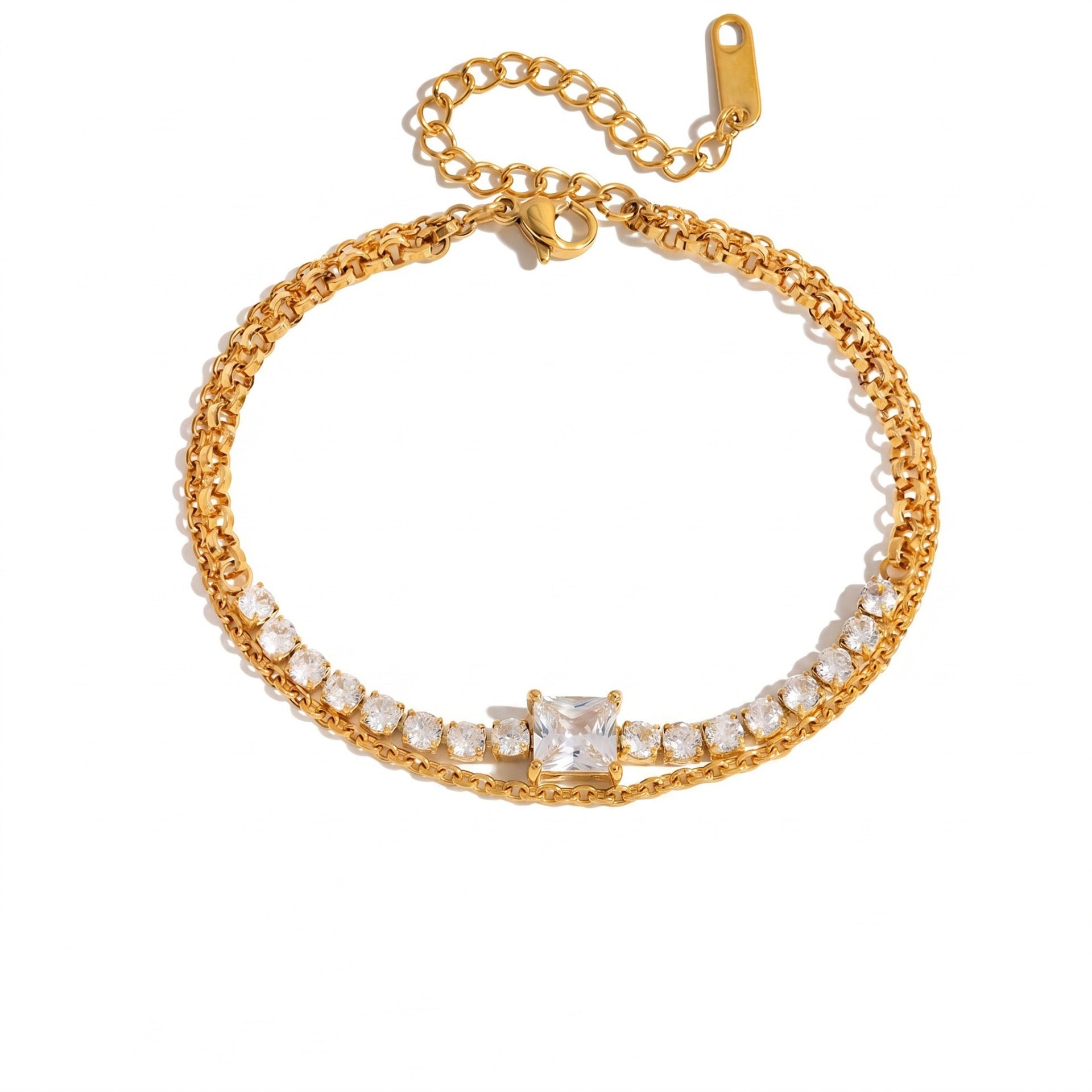 Gold-Plated Double Layer Cuban Heart Diamond Shell Pearl Bracelet – Multi-Style | Tarnish-Resistant