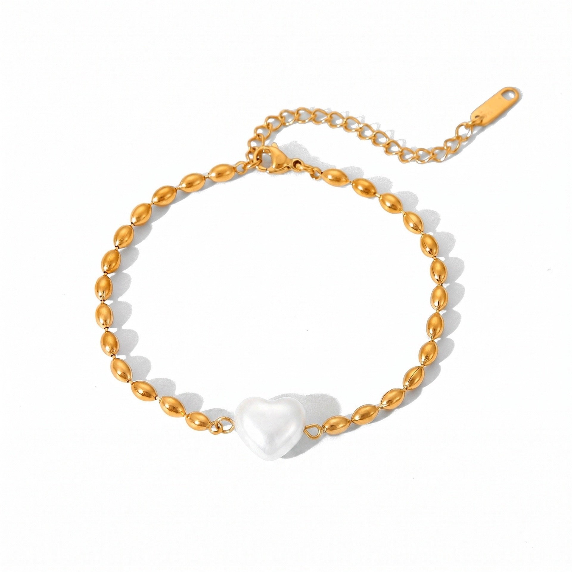 Gold-Plated Double Layer Cuban Heart Diamond Shell Pearl Bracelet – Multi-Style | Tarnish-Resistant
