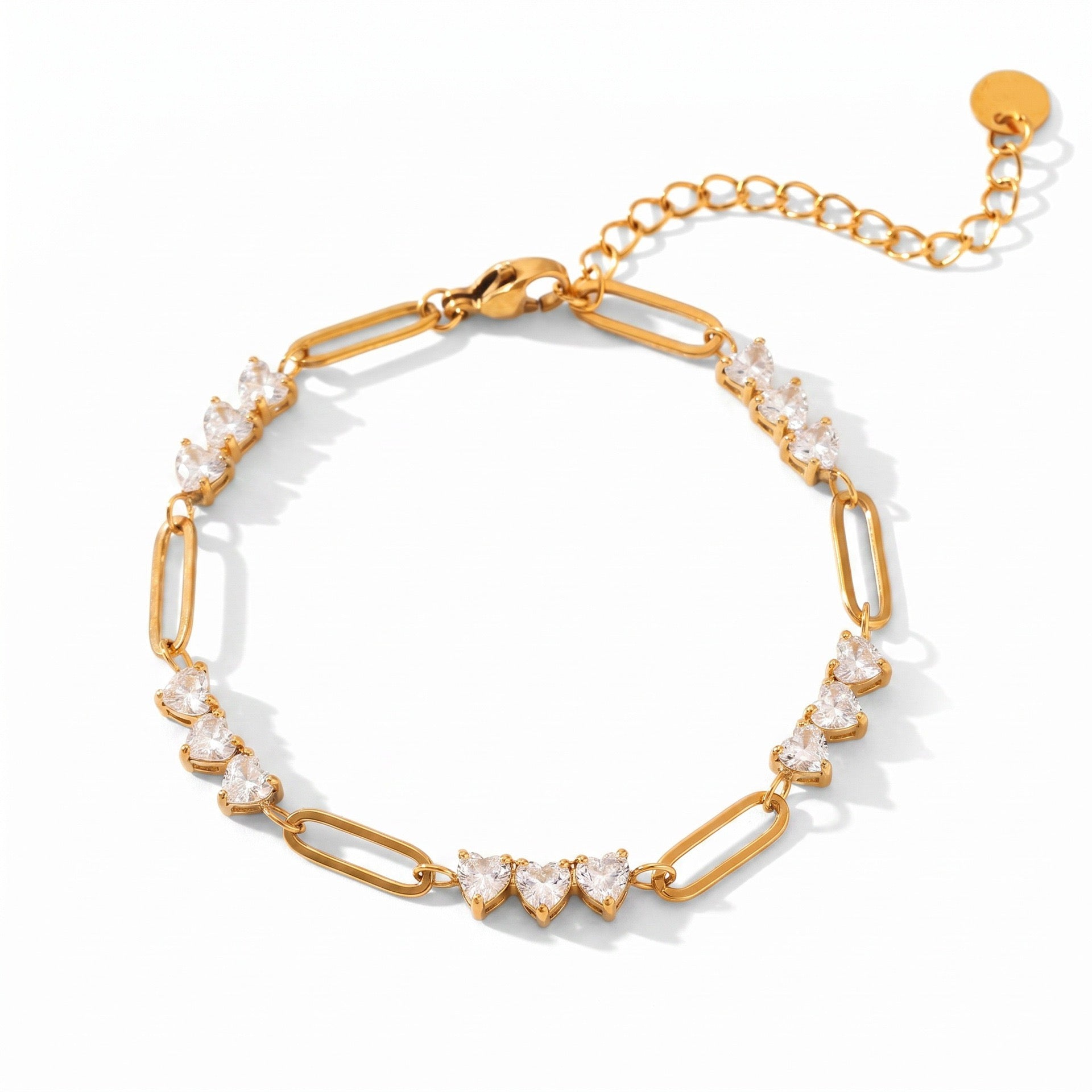 Gold-Plated Double Layer Cuban Heart Diamond Shell Pearl Bracelet – Multi-Style | Tarnish-Resistant