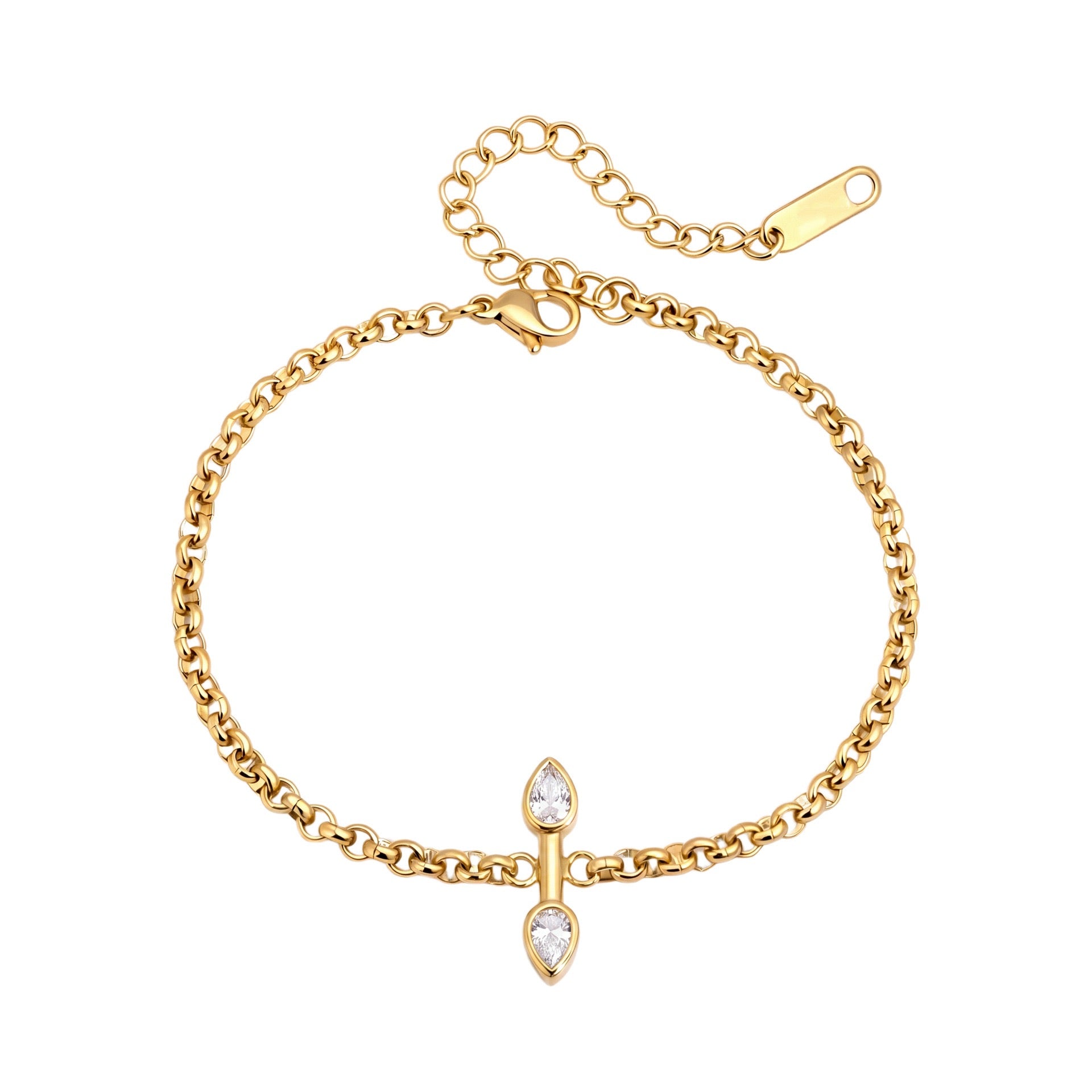 Gold-Plated Multi-Style Bracelet – Cuban Chain, Double Layer, Ball Chain & Zirconia | Titanium Steel
