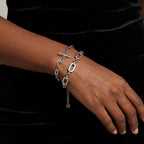 Hip-Hop Titanium Steel Spliced Chain Bracelet – Minimalist Cool-Tone Streetwear - UMI