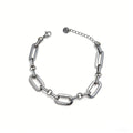 Hip-Hop Titanium Steel Spliced Chain Bracelet – Minimalist Cool-Tone Streetwear
