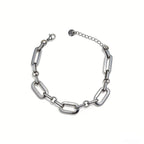 Hip-Hop Titanium Steel Spliced Chain Bracelet – Minimalist Cool-Tone Streetwear - UMI