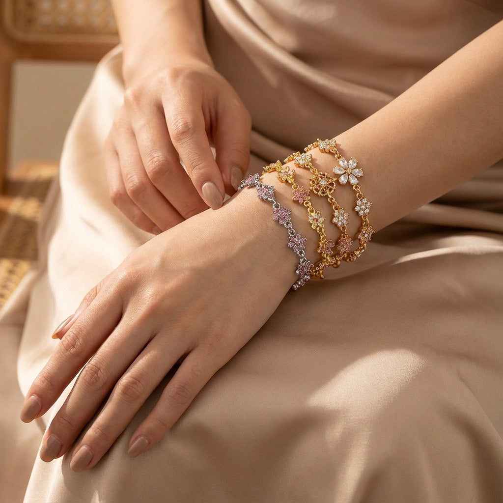 Sweet Floral Daisy Princess Bracelet – Delicate Niche Luxury | Everyday Wear