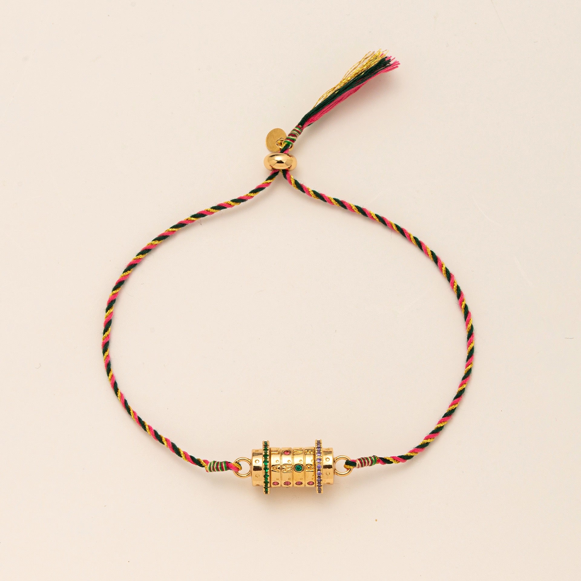 Colourful Tarot Braided Cord Bracelet – Star & Evil Eye Charms | Gold-Plated Tarnish-Resistant
