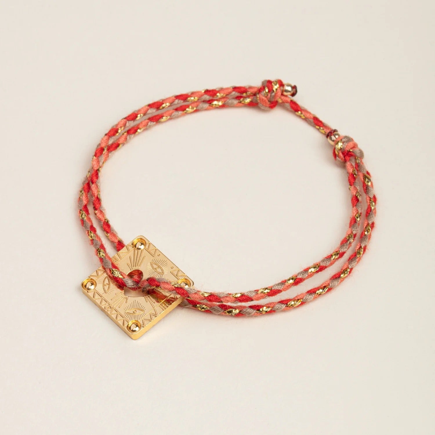 Starfish Dolphin Shell Palm Tree Pearl Woven Cord Bracelet – Gold-Plated | Resort Style