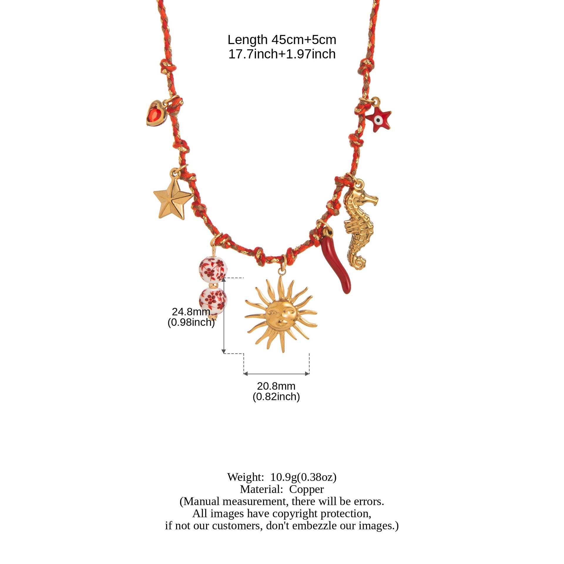Summer Ocean Starfish Pearl Heart Charm Necklace & Bracelet Set – Colourful Dopamine | Titanium Steel