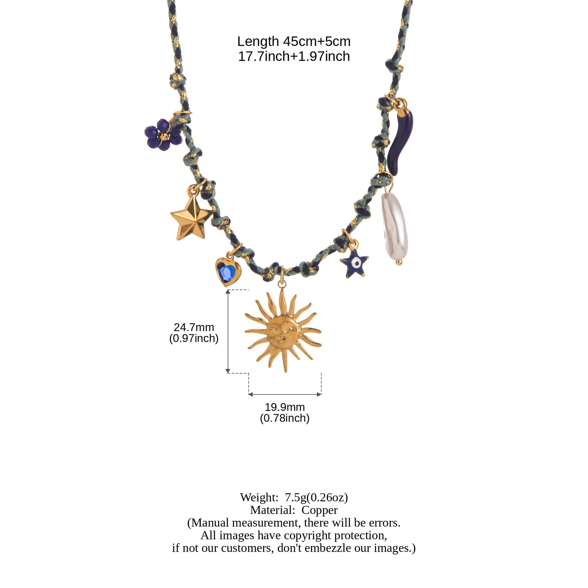 Summer Ocean Starfish Pearl Heart Charm Necklace & Bracelet Set – Colourful Dopamine | Titanium Steel