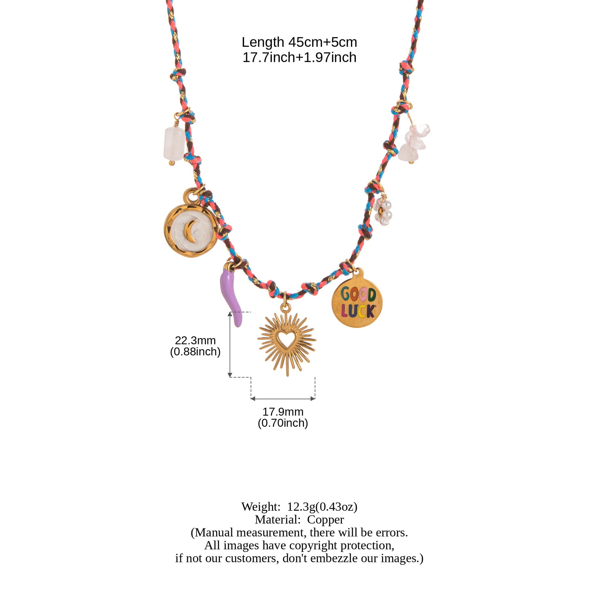 Summer Ocean Starfish Pearl Heart Charm Necklace & Bracelet Set – Colourful Dopamine | Titanium Steel