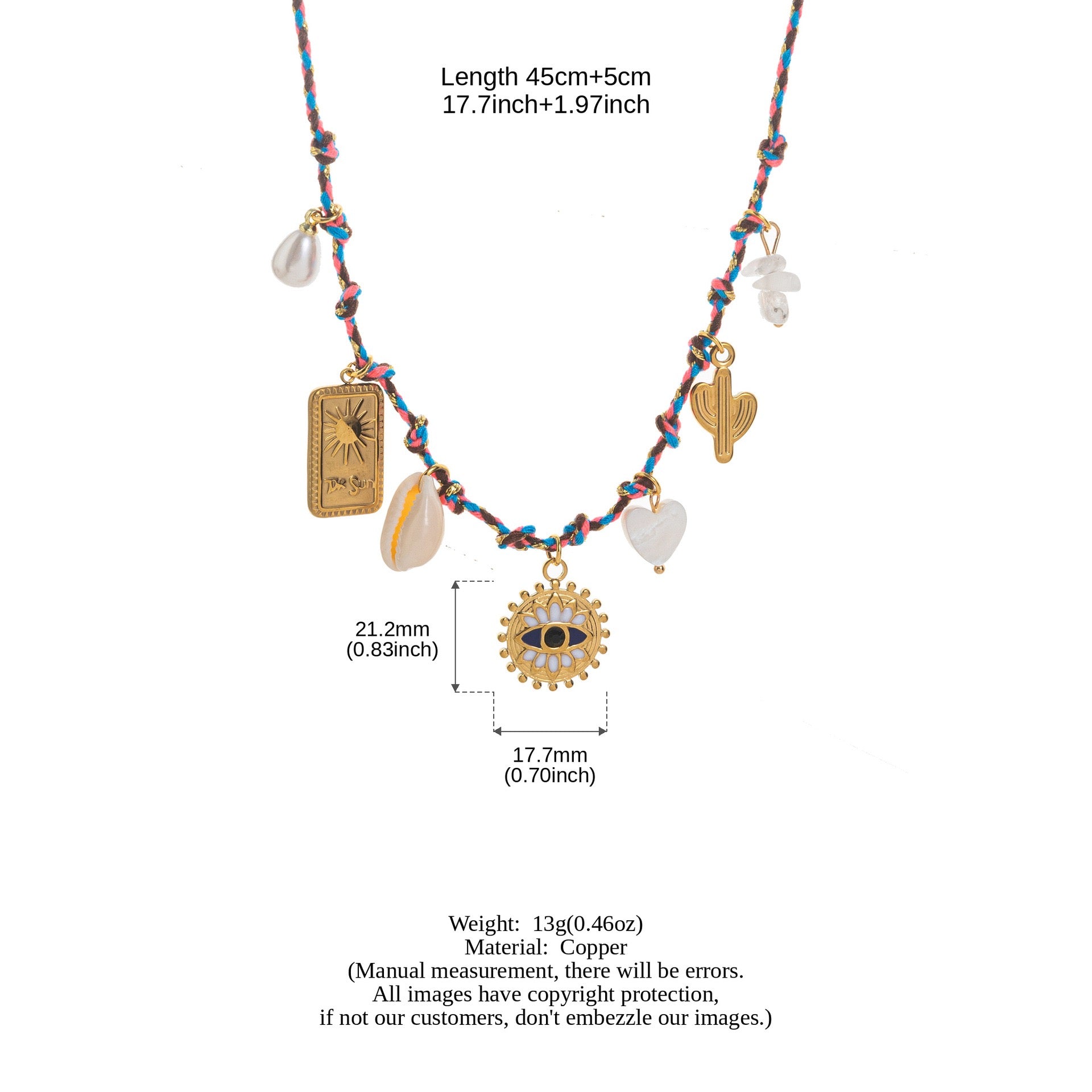 Summer Ocean Starfish Pearl Heart Charm Necklace & Bracelet Set – Colourful Dopamine | Titanium Steel
